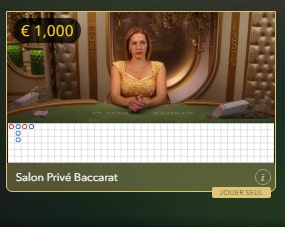 Live Baccarat Salon Privé pour joueurs VIP
