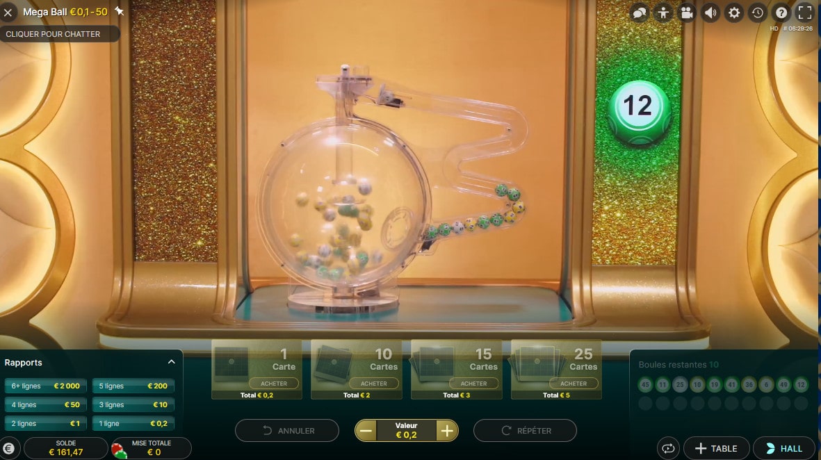 jeu en live Mega Ball d’Evolution Gaming jeu en live Mega Ball d'Evolution Gaming