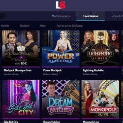 Tables avec croupiers en direct du casino en ligne Lucky8