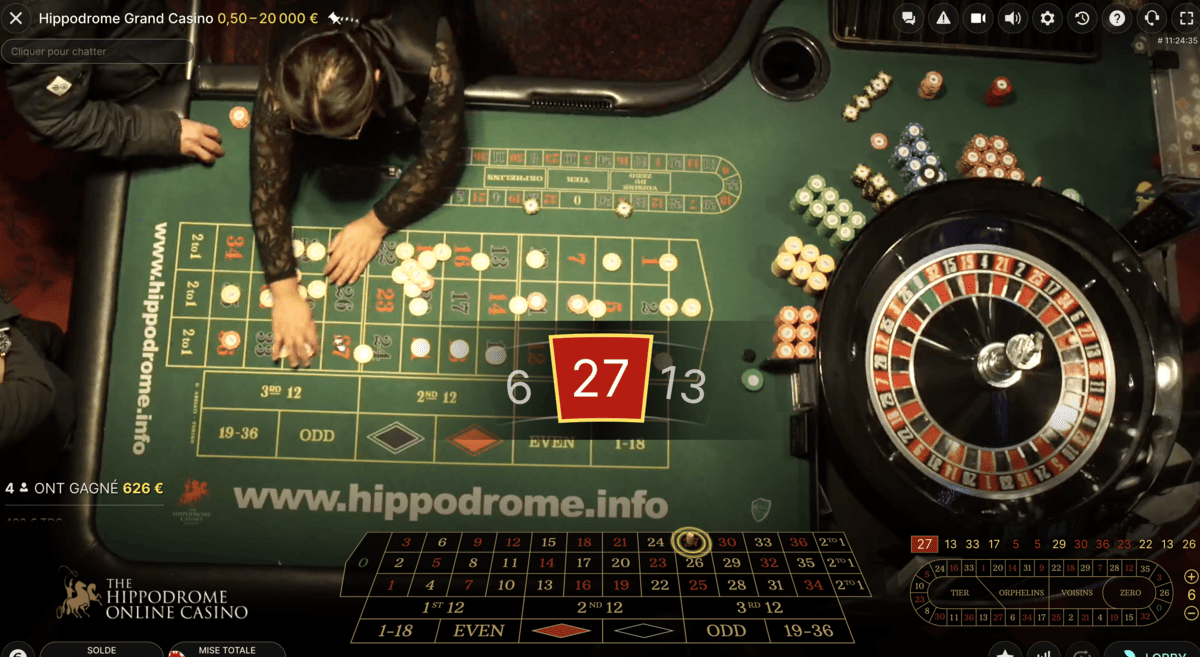 Croupier en direct de l'Hippodrome Roulette